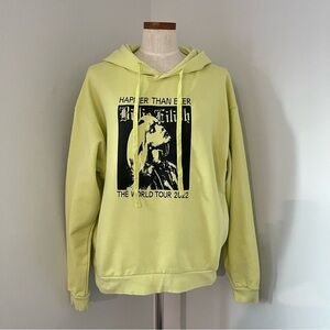 Billie Eilish Happier Than Ever World Tour 2022 Lime Yellow hoodie authentic LG